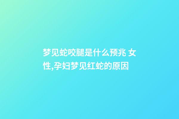 梦见蛇咬腿是什么预兆 女性,孕妇梦见红蛇的原因-第1张-观点-玄机派